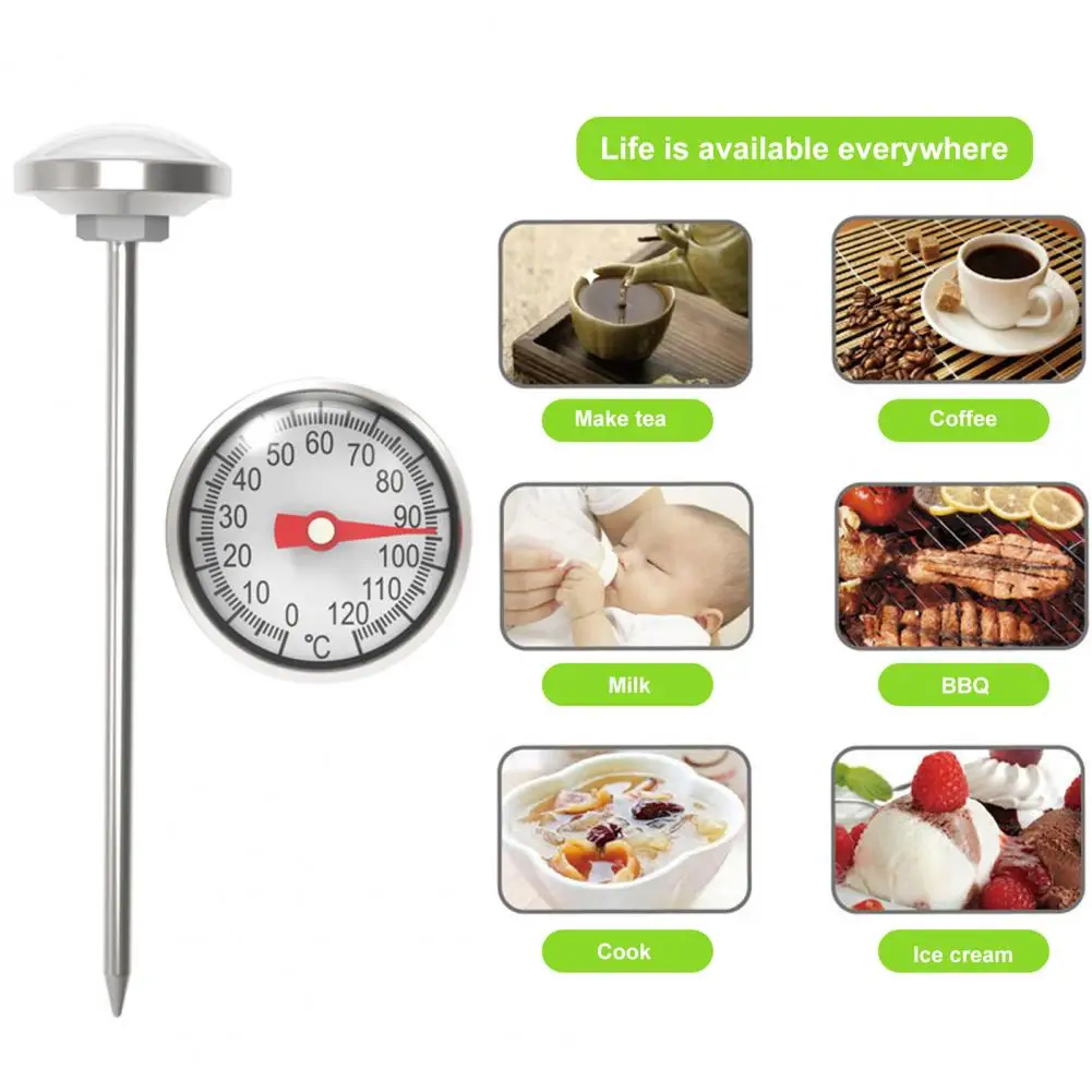 Термометр для пищевых продуктов с физическим ощущением Не требуется батарея Прецизионный термометр для молока Чая кофе напитков из нержавеющей стали Кухонный термометр для дома 3