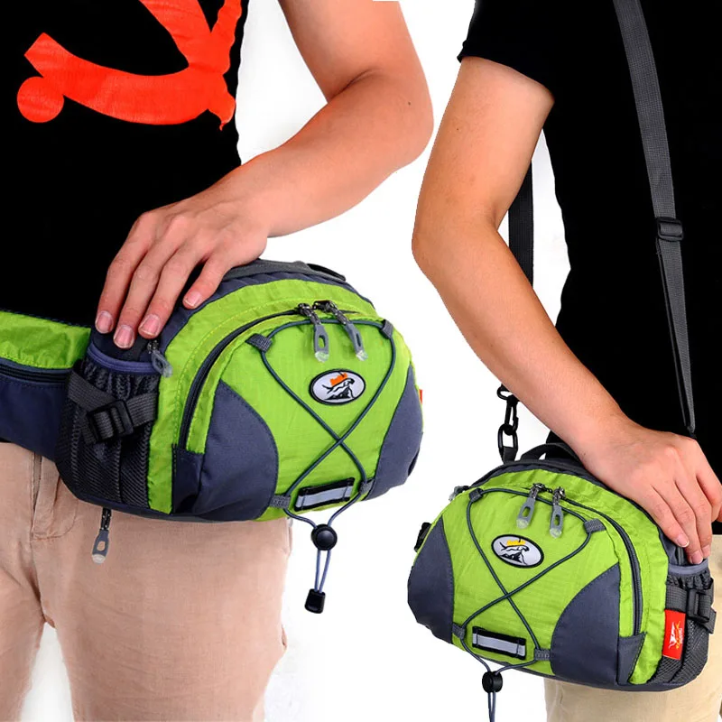 Многофункциональная нейлоновая сумка через плечо, поясная сумка, держатель для бутылки, Скалолазание, бег, Велоспорт, пешие прогулки, кемпинг, спортивная сумка на поясном ремне 0