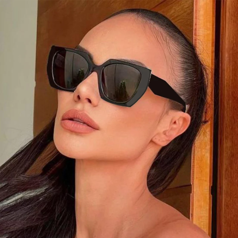 Тренд 2022 года, Новые Неправильные Квадратные Солнцезащитные очки, Женские, Мужские, модные Дизайнерские солнцезащитные очки в черной оправе, Летние Очки для путешествий 0