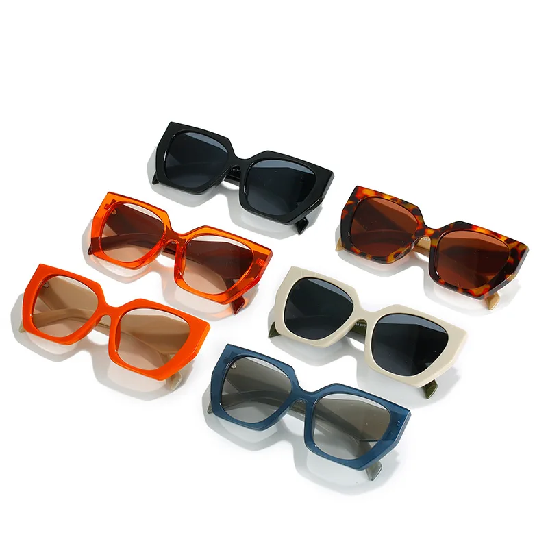 Тренд 2022 года, Новые Неправильные Квадратные Солнцезащитные очки, Женские, Мужские, модные Дизайнерские солнцезащитные очки в черной оправе, Летние Очки для путешествий 5