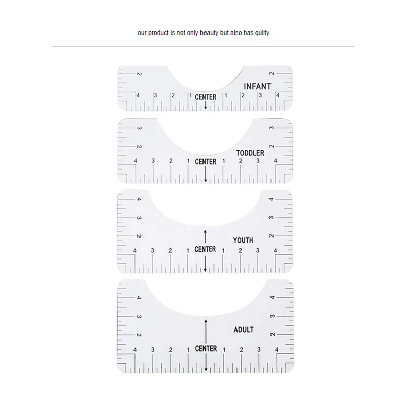 4 шт./компл. Линейка для выравнивания футболок для рисования диаграмм Шаблоны для шитья одежды Инструменты DIY 2