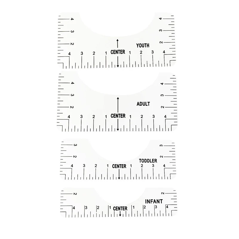 4 шт./компл. Линейка для выравнивания футболок для рисования диаграмм Шаблоны для шитья одежды Инструменты DIY 3