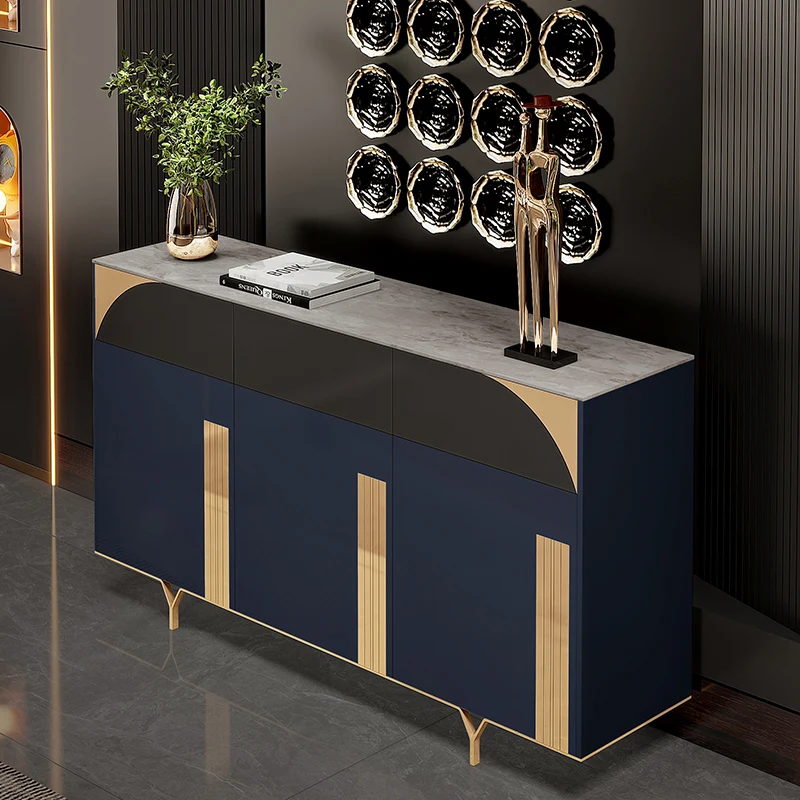 Итальянский минималистичный обеденный шкаф rock board в легком роскошном стиле и минималистичный шкаф для хранения в прихожей гостиной 3