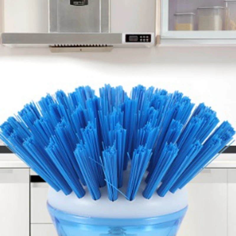 Щетка для мытья посуды с дозатором мыла для посуды, кастрюли, сковороды, кухонной раковины, держатель для чистящего средства для мытья посуды, синий 1