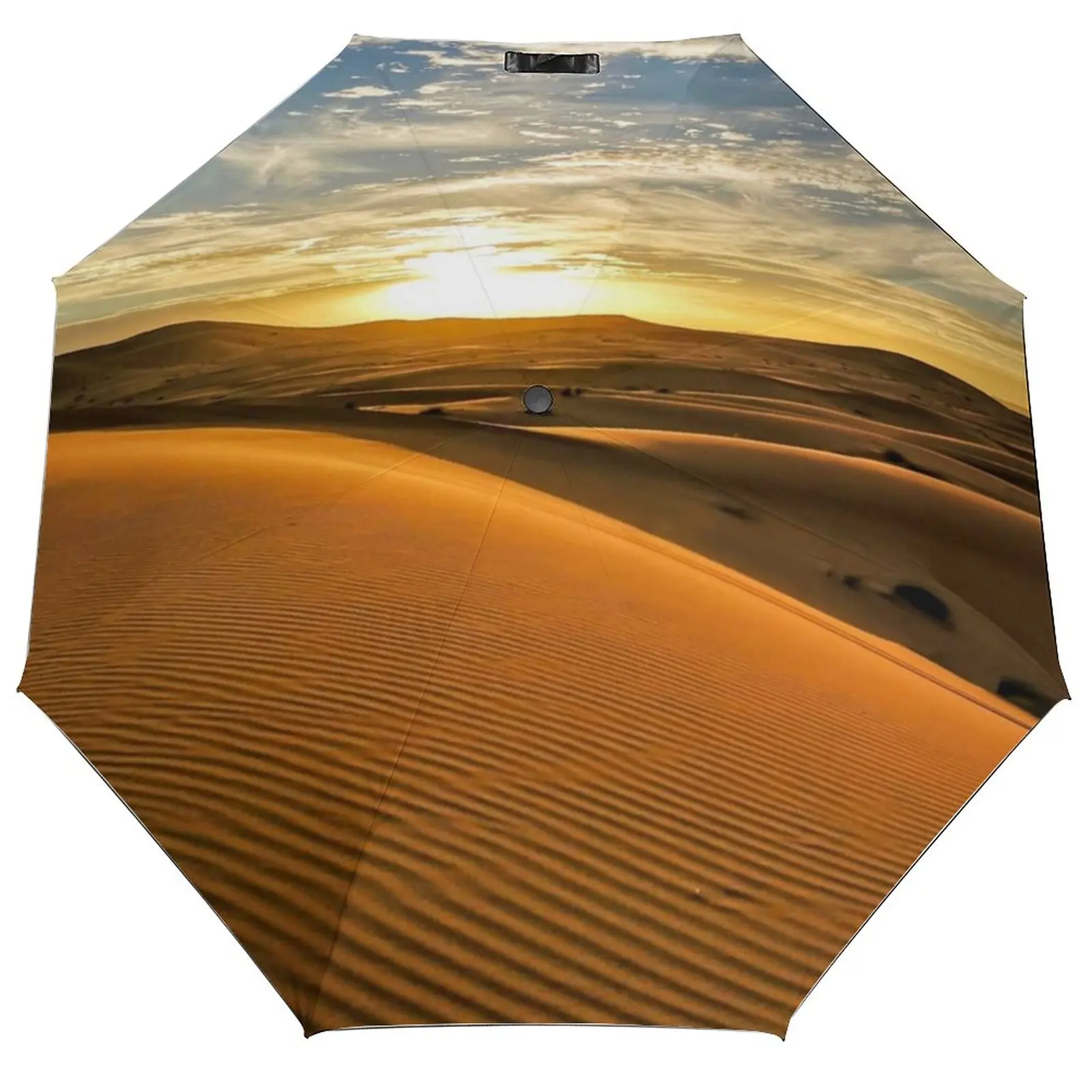Мультяшный 3-х кратный автоматический зонт в стиле ретро Cactus Sunset, легкий зонт с ветрозащитной защитой от ультрафиолета, Зонты для мужчин и женщин 1