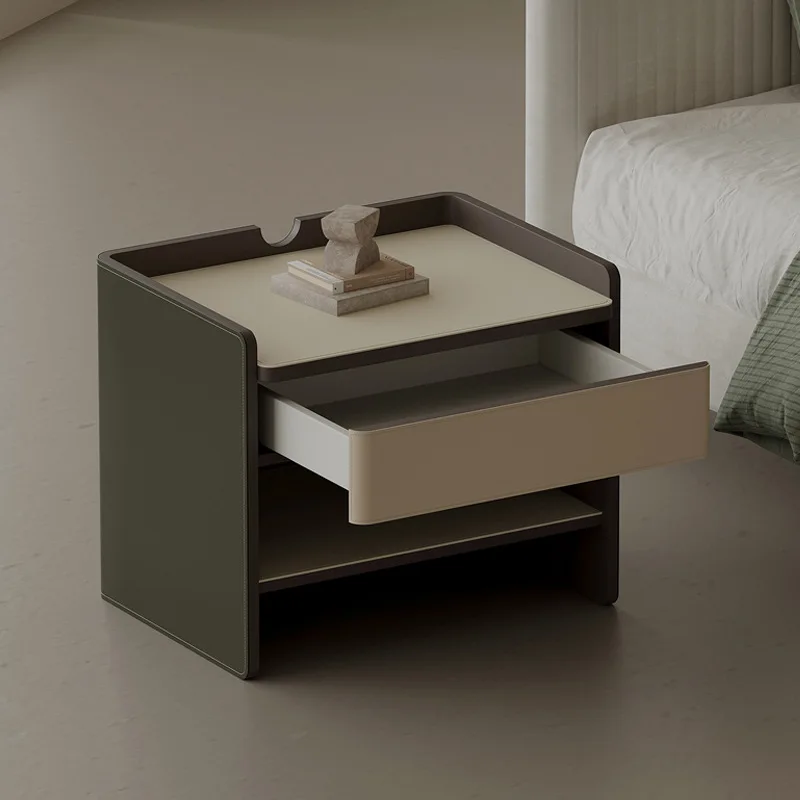 Минималистичный, роскошный, прикроватный столик из массива дерева, нишевый интернет, модный прикроватный столик, минималистичный, современный прикроватный столик для спальни 2