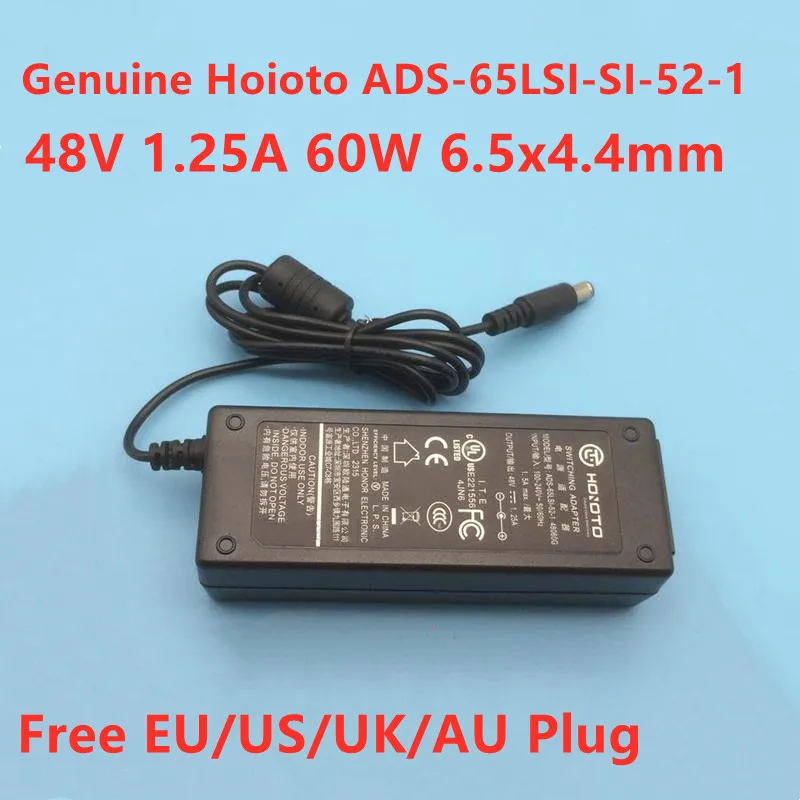 Подлинный Hoioto ADS-65LSI-SI-52-1 48060G 48V1.25A 60 Вт Импульсный Адаптер Переменного Тока Для Dahua POE Мониторинг Ноутбука Источник Питания Зарядное Устройство 0