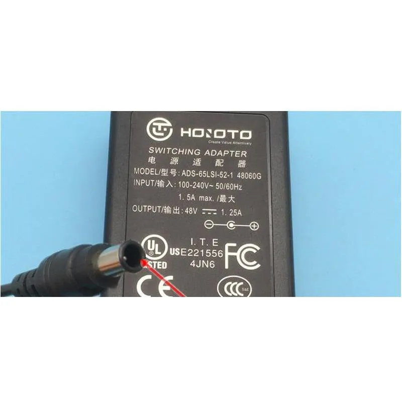 Подлинный Hoioto ADS-65LSI-SI-52-1 48060G 48V1.25A 60 Вт Импульсный Адаптер Переменного Тока Для Dahua POE Мониторинг Ноутбука Источник Питания Зарядное Устройство 1