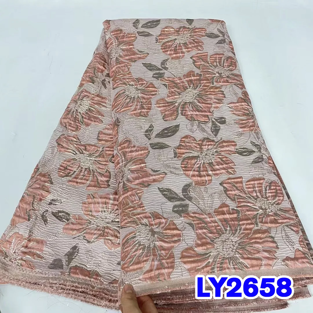 Новейший Дизайн Нигерийской Парчовой Жаккардовой Кружевной Ткани Французская Кружевная Ткань 2023 Высококачественная Африканская Кружевная Ткань Для Платья PL411-1 5