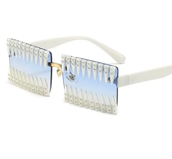Модные Солнцезащитные очки с бриллиантами в прямоугольной оправе, Женские очки с заклепками, ретро Женские Солнцезащитные очки для вечеринок, Oculos De Sol 1