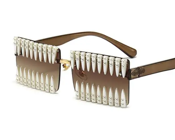 Модные Солнцезащитные очки с бриллиантами в прямоугольной оправе, Женские очки с заклепками, ретро Женские Солнцезащитные очки для вечеринок, Oculos De Sol 4