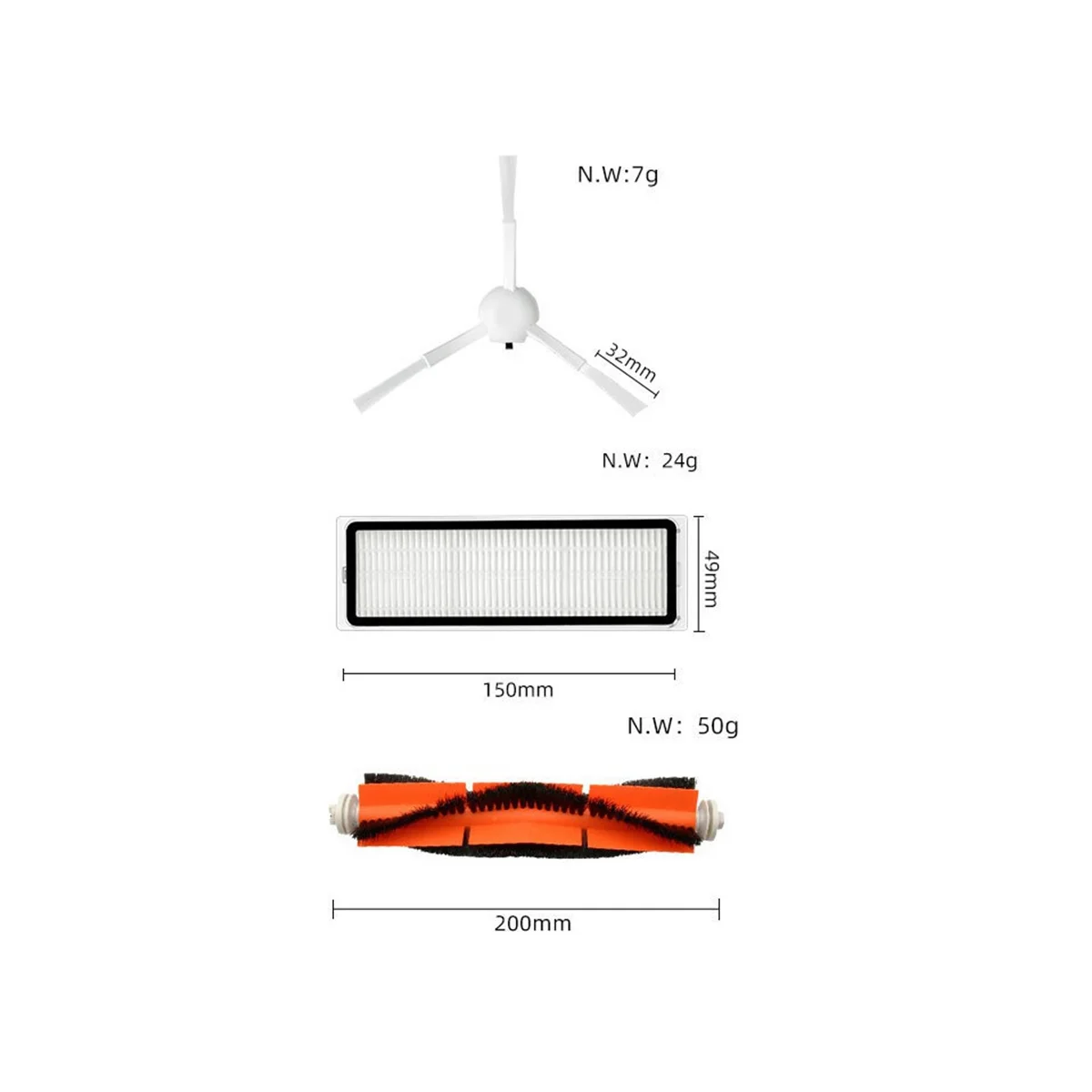 Hepa Фильтр Боковые щетки Тряпка для швабры Xiaomi Mijia Vacuum 1C 2C 1T F9 Пылесос 2