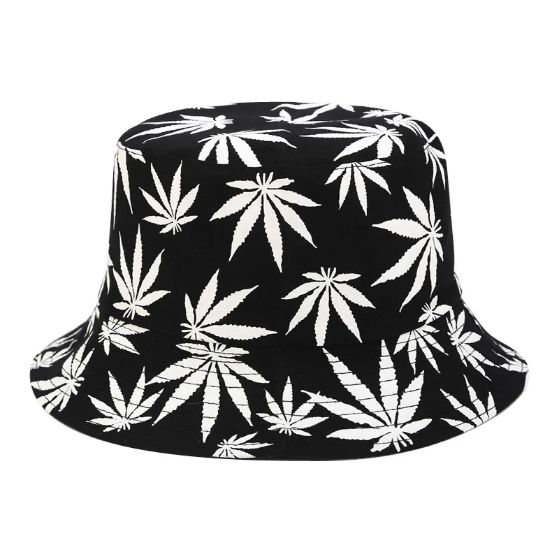 Женщины Мужчины Пара хлопчатобумажных рыболовных шляп в стиле хип-хоп, кепка, панама с кленовым листом, Широкополая шляпа, Рыбацкие шляпы с плоским верхом, кепки, подарок для Буни 5