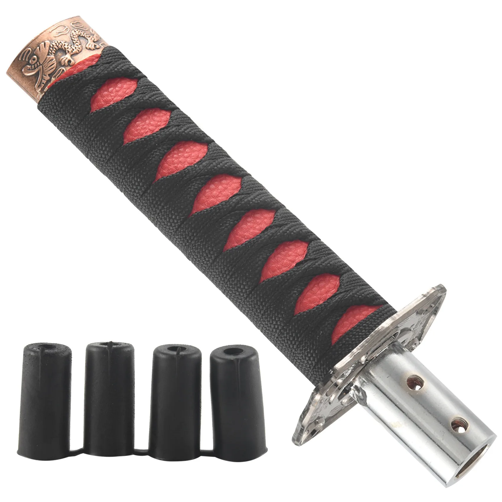 Универсальный меч Самурая, ручка переключения передач, Катана, металл, черный + красный, 15 см 2