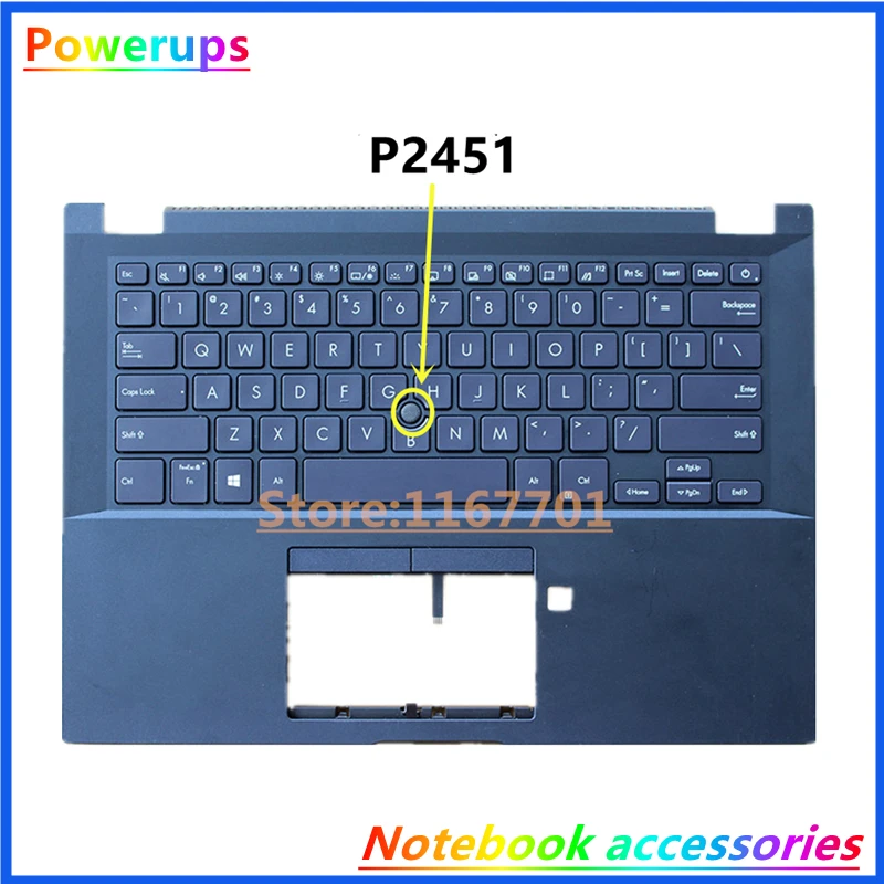 Корпус/крышка/чехол для клавиатуры с подсветкой для ноутбука/Notebook US для Asus Expertbook P2451 P2451FA P2451FB 3