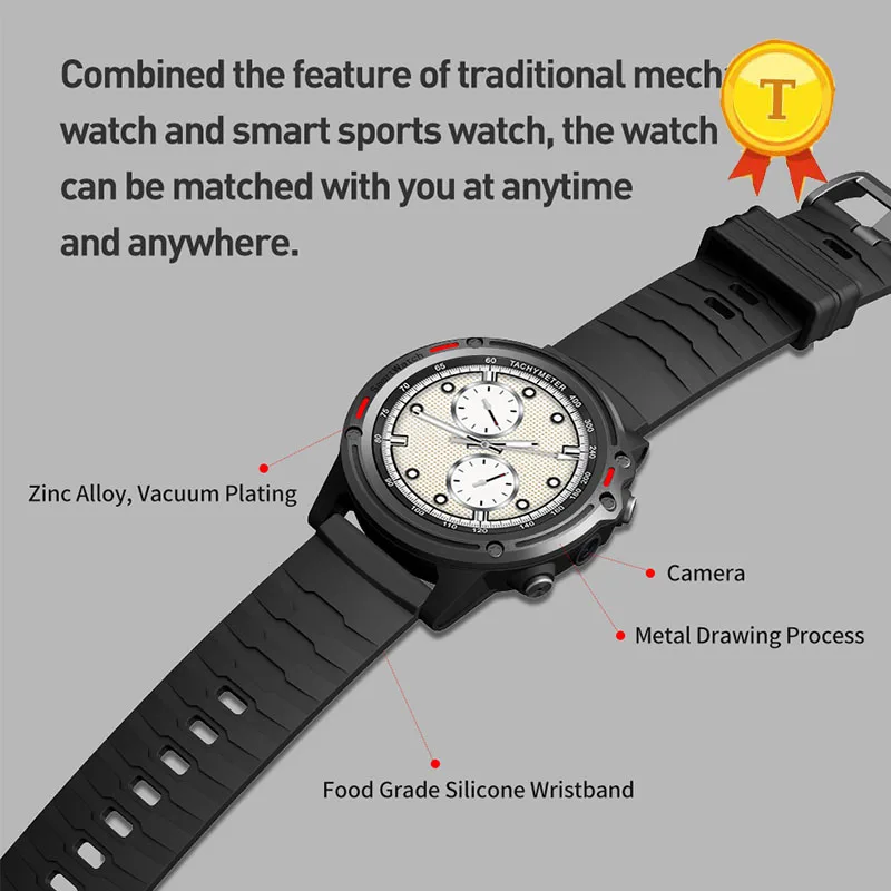 2019 самый продаваемый модный 4g sim wifi спортивный смартфон-часы мужские для мониторинга сердечного ритма с Альтиметром, барометром, gps, картой Google 3