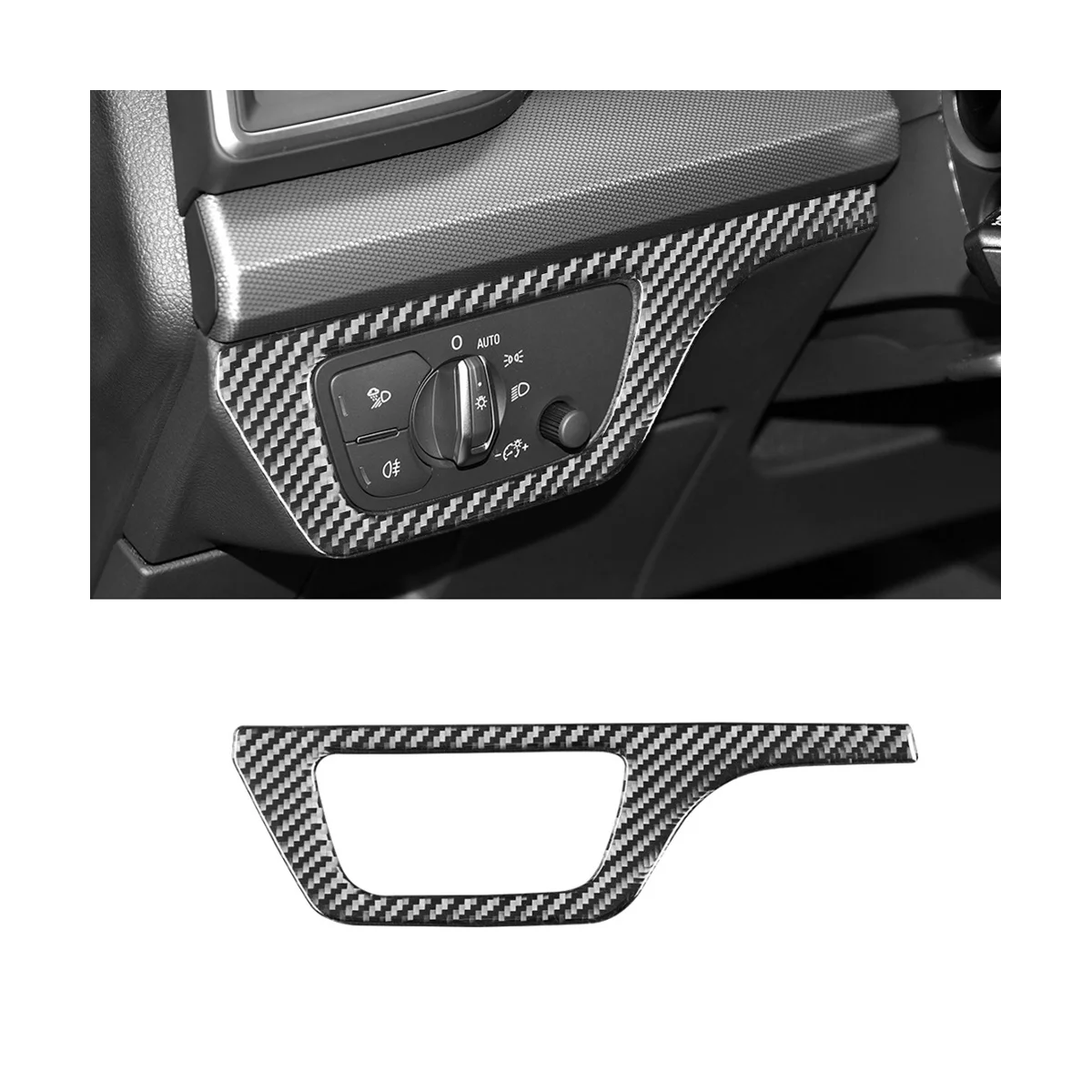 Панель переключателя фар, накладка, рамка, Наклейка, украшение из углеродного волокна для Audi Q5 2018-2023 Аксессуары для интерьера 1