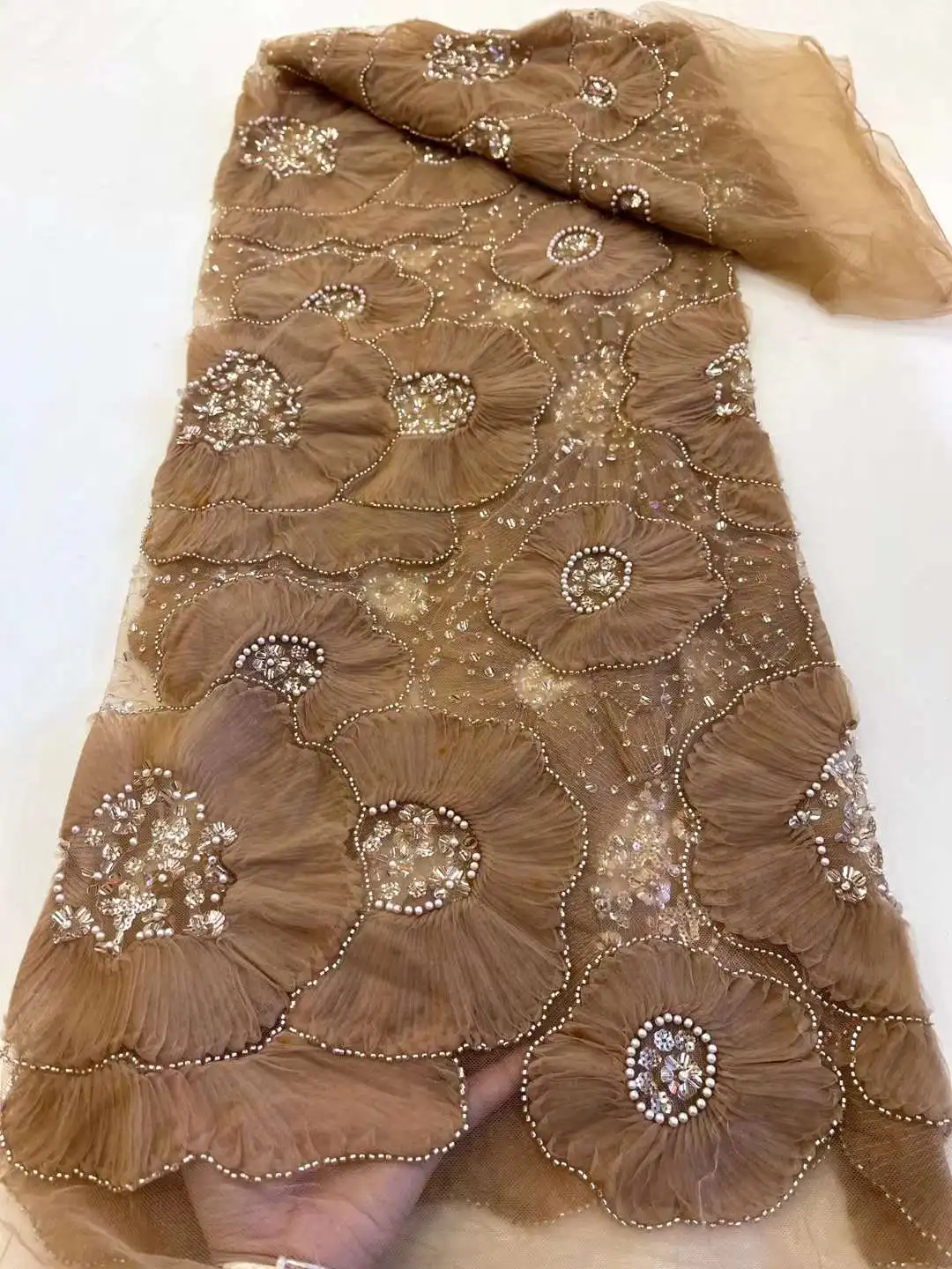 Розовая Кружевная ткань с Последними Африканскими блестками и бисером 2023 года, высококачественный кружевной материал, Французские Нигерийские кружевные ткани для женской вечеринки 2