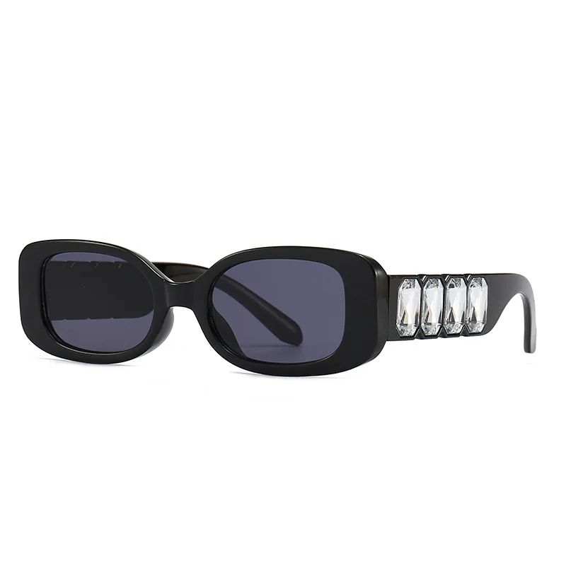 Новые модные прямоугольные солнцезащитные очки женские Солнцезащитные очки с большим бриллиантом в маленькой оправе для мужчин, винтажные квадратные очки с UV400 оттенками 3