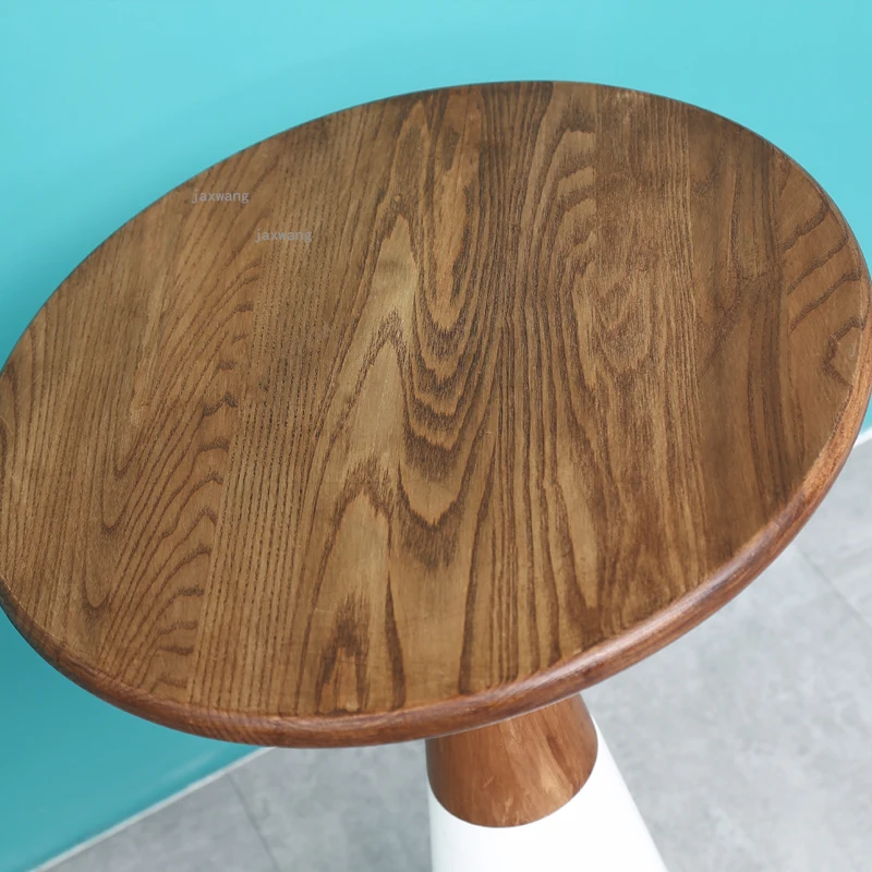 Гостиная из массива дерева в китайском стиле Маленькие круглые журнальные столики Креативный дизайн Ресторанный диван Приставной столик Кухонный угловой стол 3