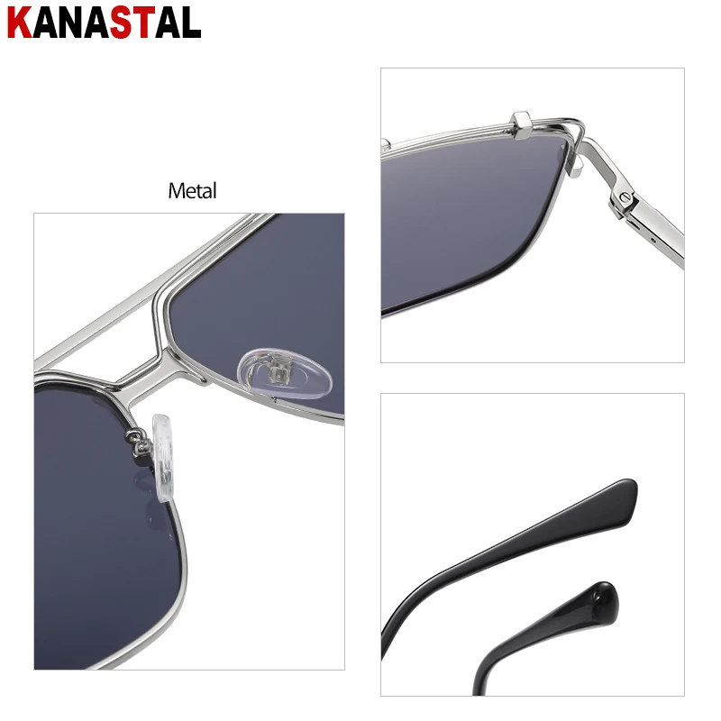 Мужские поляризованные солнцезащитные очки с антибликовым покрытием, модные мужские солнцезащитные очки в металлической оправе с двойным лучом, очки для вождения, очки для пилотов, велосипедные очки 3