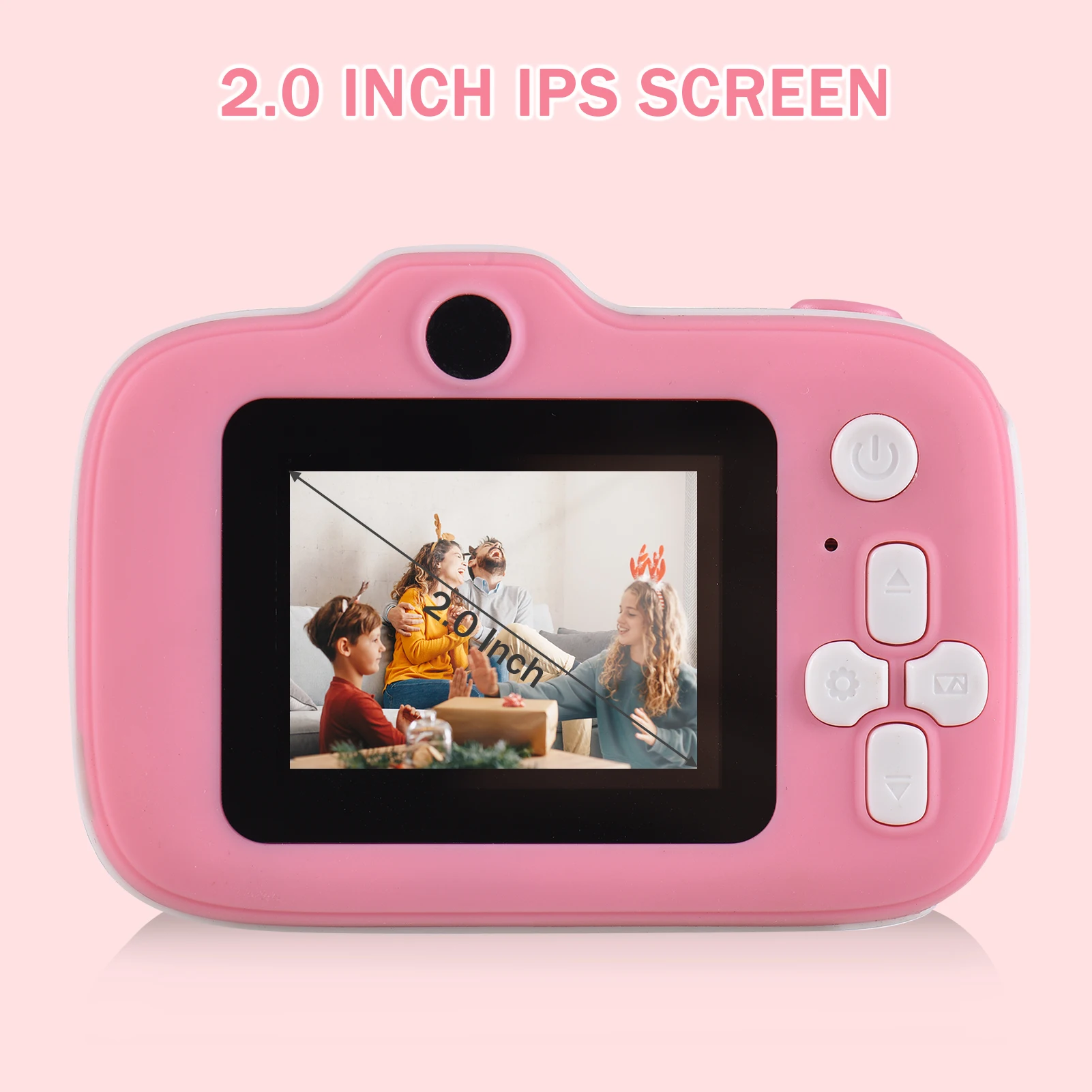Мини-мультяшная детская цифровая камера, цифровая видеокамера 1080P для детей, 2,0-дюймовый IPS-экран с 4-кратным увеличением, Рождественский подарок для мальчиков и девочек 2