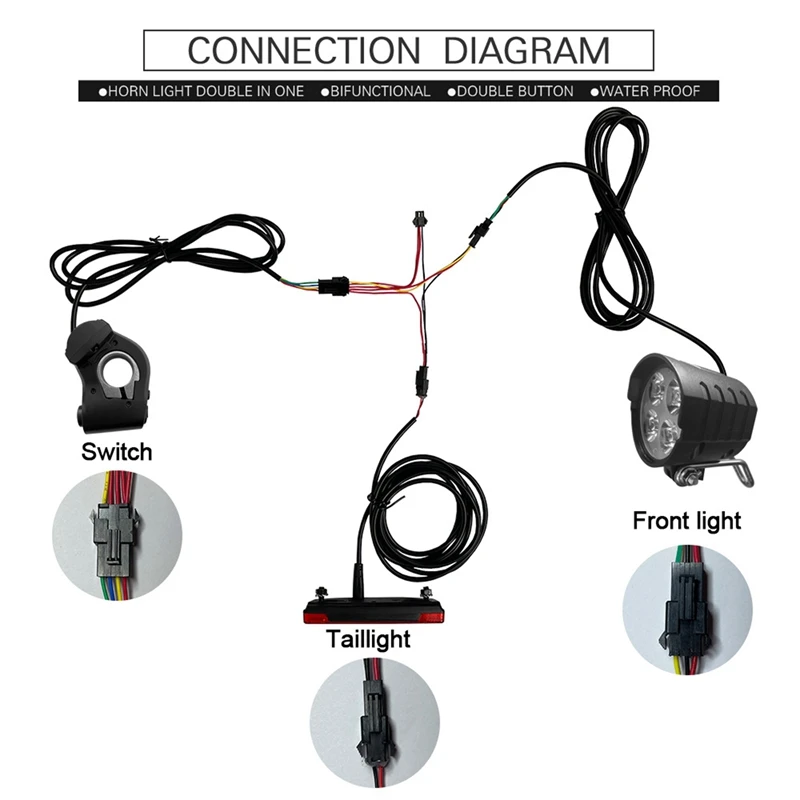 Комплект фонарей для электровелосипеда, комплект фонарей для электровелосипеда, содержащий звуковой выключатель фар и функциональный задний фонарь для электровелосипеда 3
