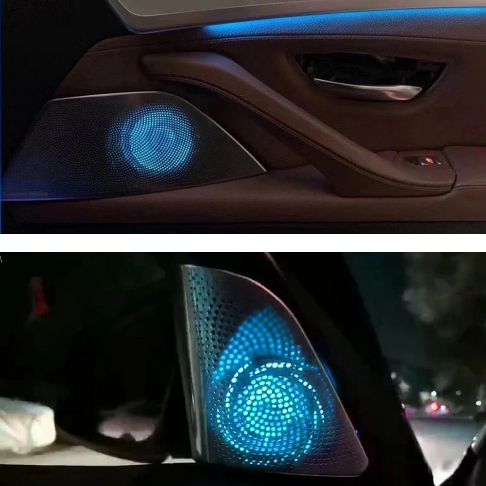 Светодиодная крышка дверного твитера для BMW F10 F11, Накладка Дверного динамика среднего диапазона Рассеянного света для LHD BMW 5 Серии 2011-2017, Подключи и играй 5