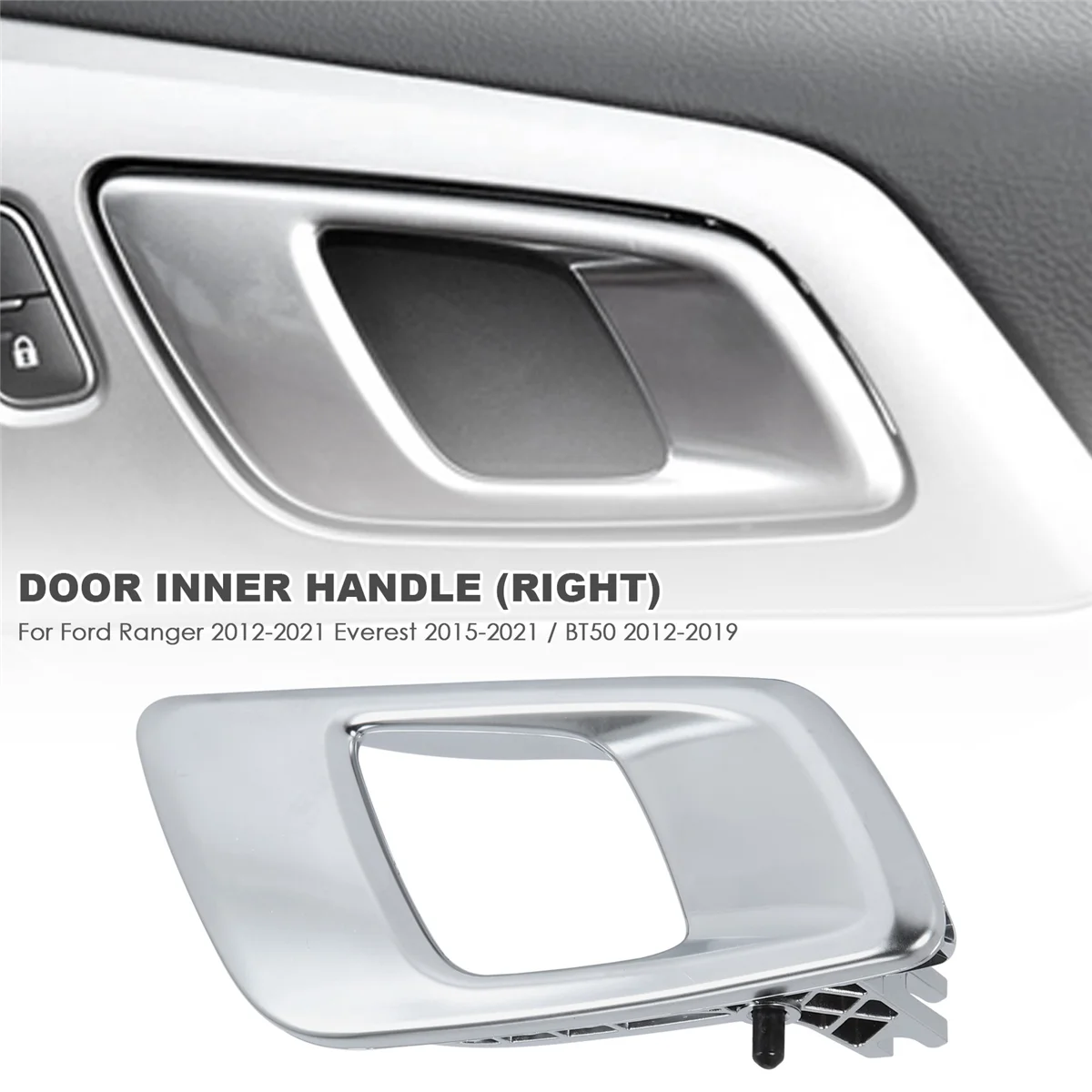 Внутренняя Ручка Правой Межкомнатной Двери Автомобиля Ford Ranger 2012-2021 Everest 2015-2021 Mazda BT50 2012-2019 Серебристо-Серый 3