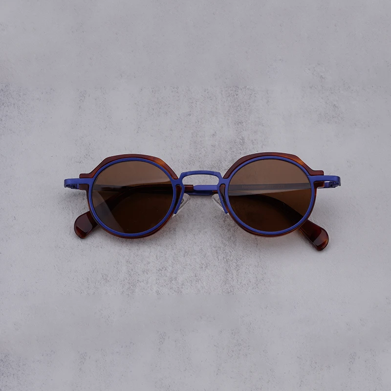 Винтажные Солнцезащитные очки в японском стиле, мужские Классические ретро Брендовые Дизайнерские Солнцезащитные Очки для вождения на открытом воздухе, круглые ацетатные женские солнцезащитные очки по рецепту 1