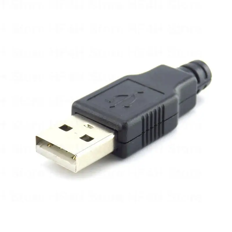 3 в 1 Разъем USB типа A с разъемом 2.0, 4-контактный штекер с черной пластиковой крышкой, разъем типа пайки DIY B4 3