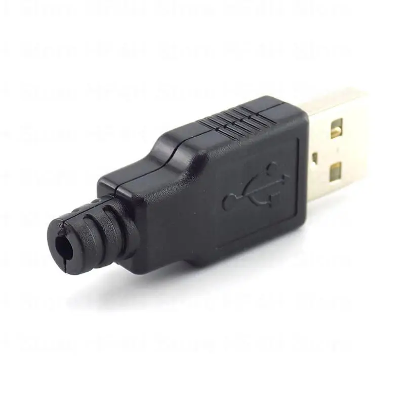 3 в 1 Разъем USB типа A с разъемом 2.0, 4-контактный штекер с черной пластиковой крышкой, разъем типа пайки DIY B4 4