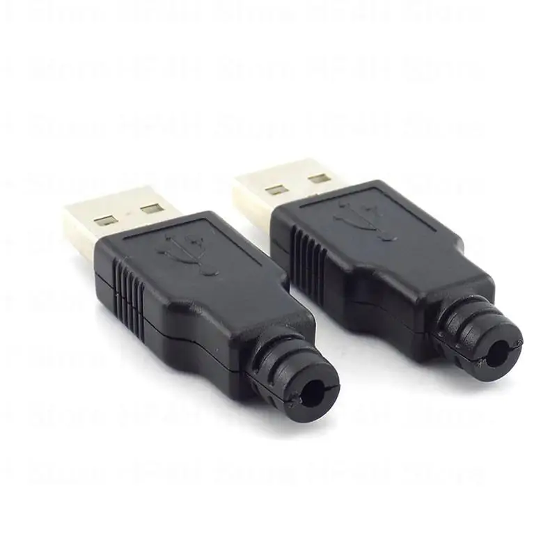 3 в 1 Разъем USB типа A с разъемом 2.0, 4-контактный штекер с черной пластиковой крышкой, разъем типа пайки DIY B4 5