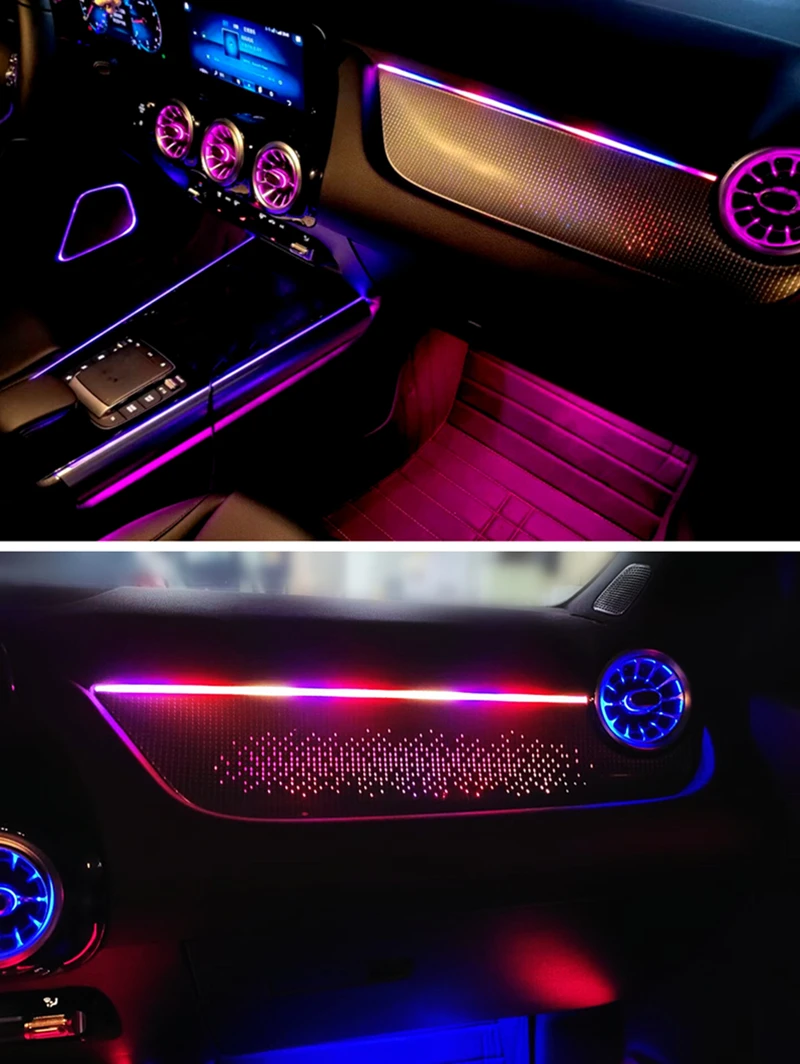 Светодиодная подсветка Подходит для Mercedes-Benz W247 GLA B-Class 64-цветная отделка приборной панели, декоративные фонари, оригинальная установка 4