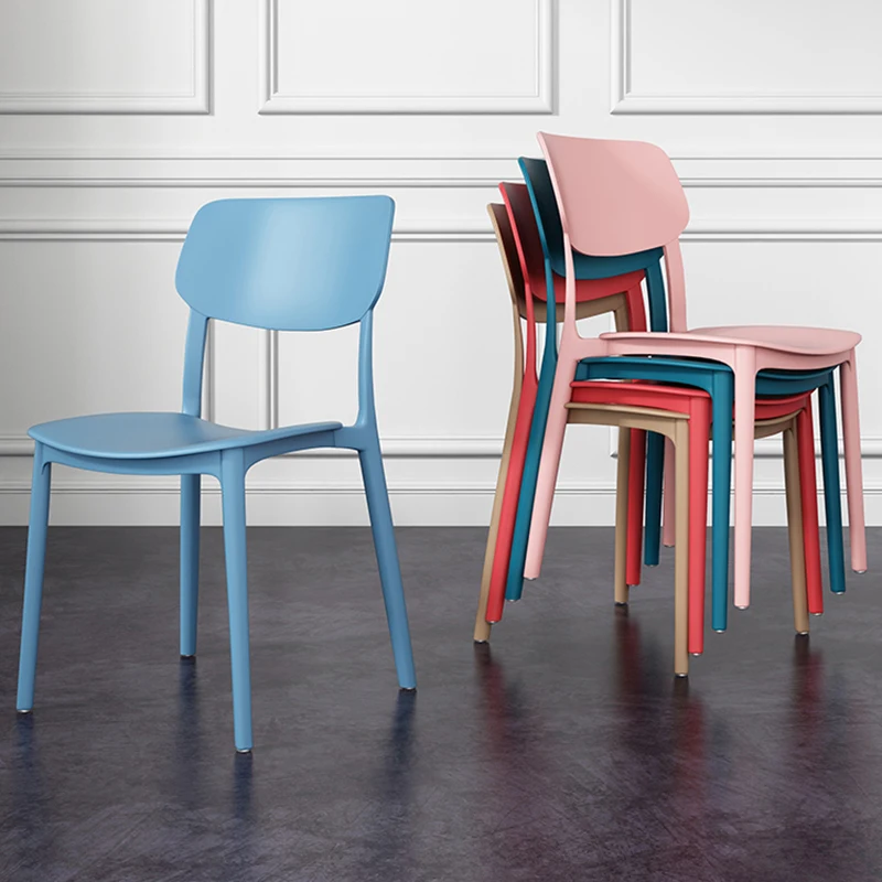 Обеденные стулья для экономии места Индивидуальные обеденные стулья для отдыха из пластика Дизайнерская садовая уличная мебель Nordica Silla HY 1