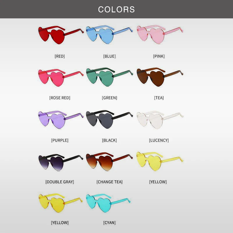 Женские солнцезащитные очки без оправы в форме сердца карамельного цвета С ослепительными прозрачными поляризованными линзами, трендовые солнцезащитные очки для девушек-личностей 5