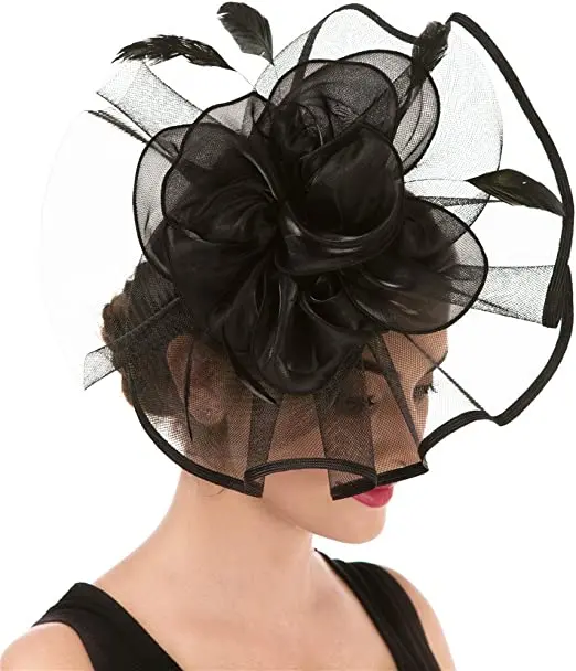Женские головные уборы Fascinator из органзы Church Kenducky British Bride Tea Party, свадебные шляпки, летняя шляпка с оборками, аксессуар для заколки для волос 5