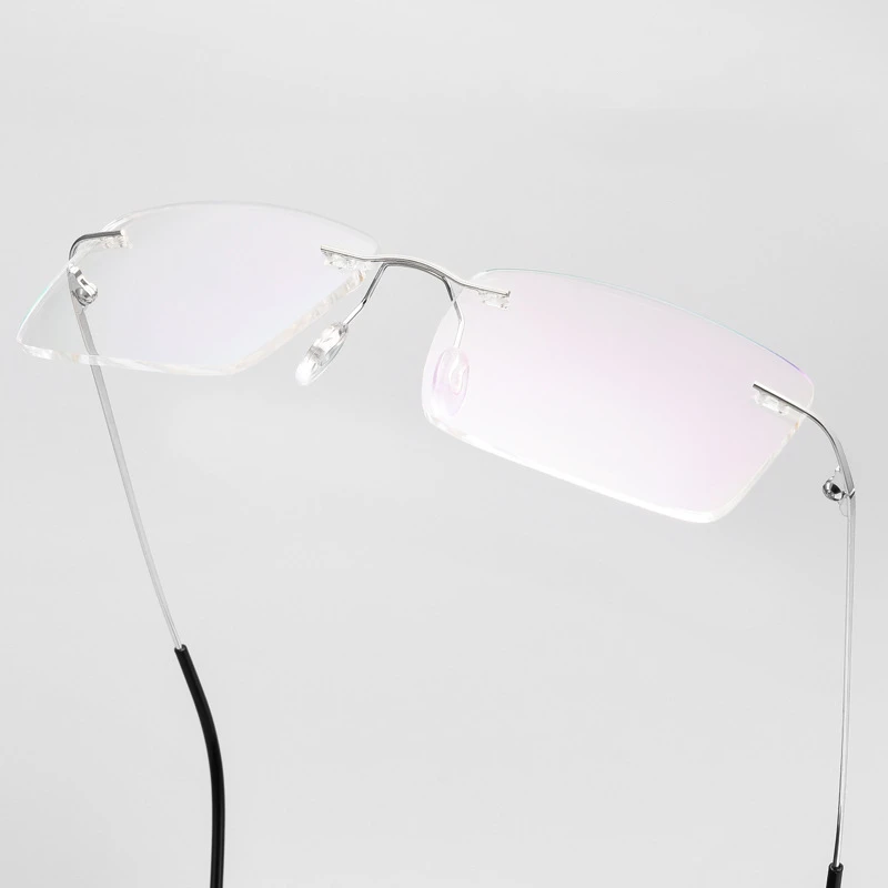 Сверхлегкие безрамные очки в мужской оправе из сплава, деловые очки для компьютера, которые можно сочетать с очками для близорукости 0