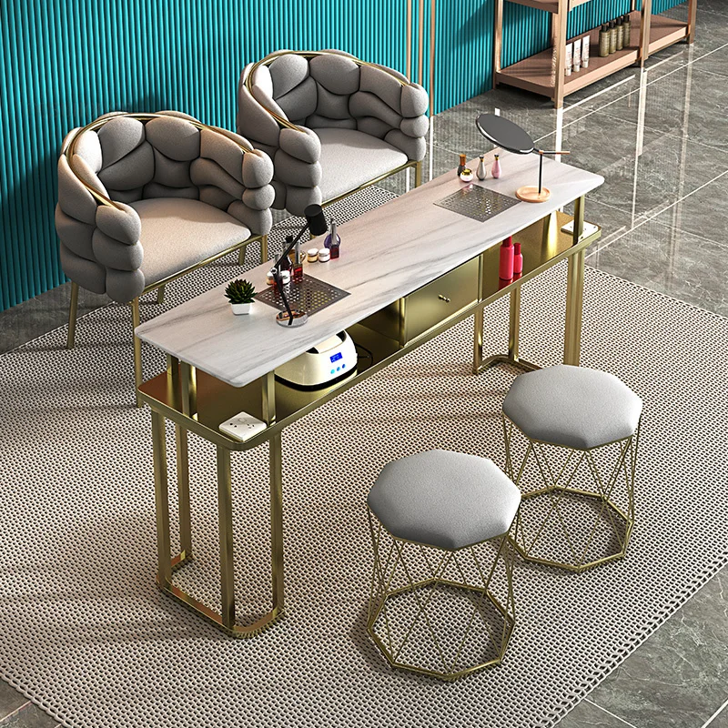 Японский маникюрный стол, роскошная салонная мебель, профессиональный маникюрный стол и набор стульев, двойной маникюрный стол с пылесосом 0