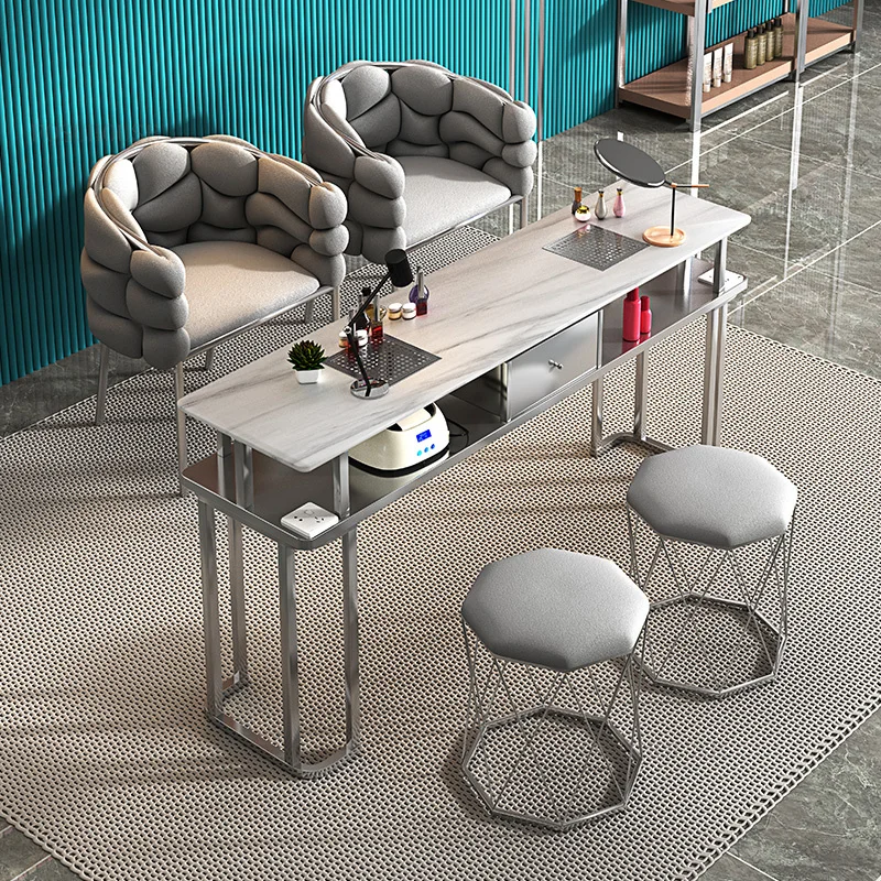 Японский маникюрный стол, роскошная салонная мебель, профессиональный маникюрный стол и набор стульев, двойной маникюрный стол с пылесосом 1