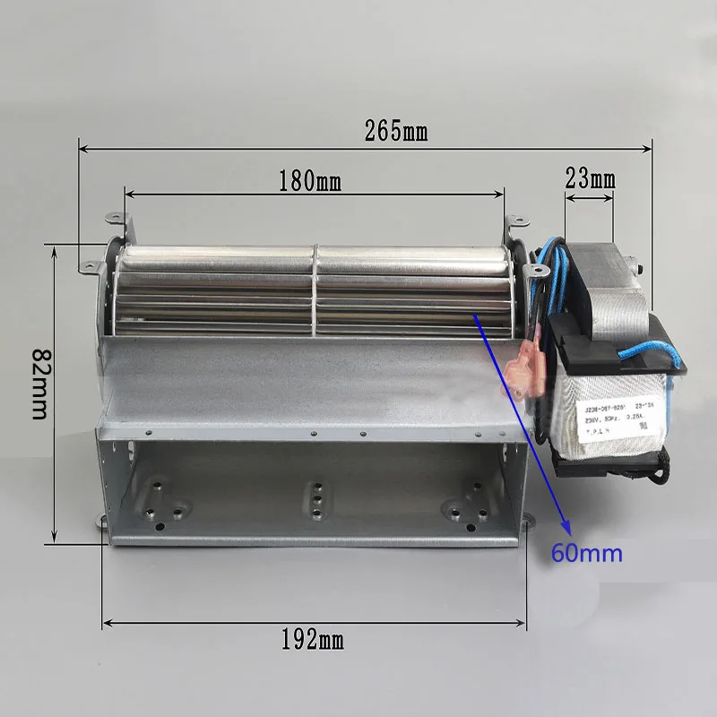 вентиляция с поперечным потоком 60 мм * 180 мм для витрины с паровым шкафом нержавеющая сталь серебристого цвета 1
