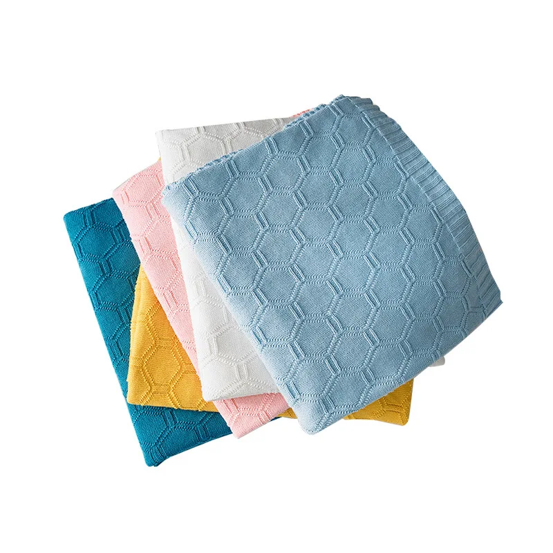 Хлопчатобумажное вязаное одеяло с геометрическим рисунком в скандинавском стиле, покрывало для дивана, домашний декор, плед для кровати, портативная дышащая шаль 5