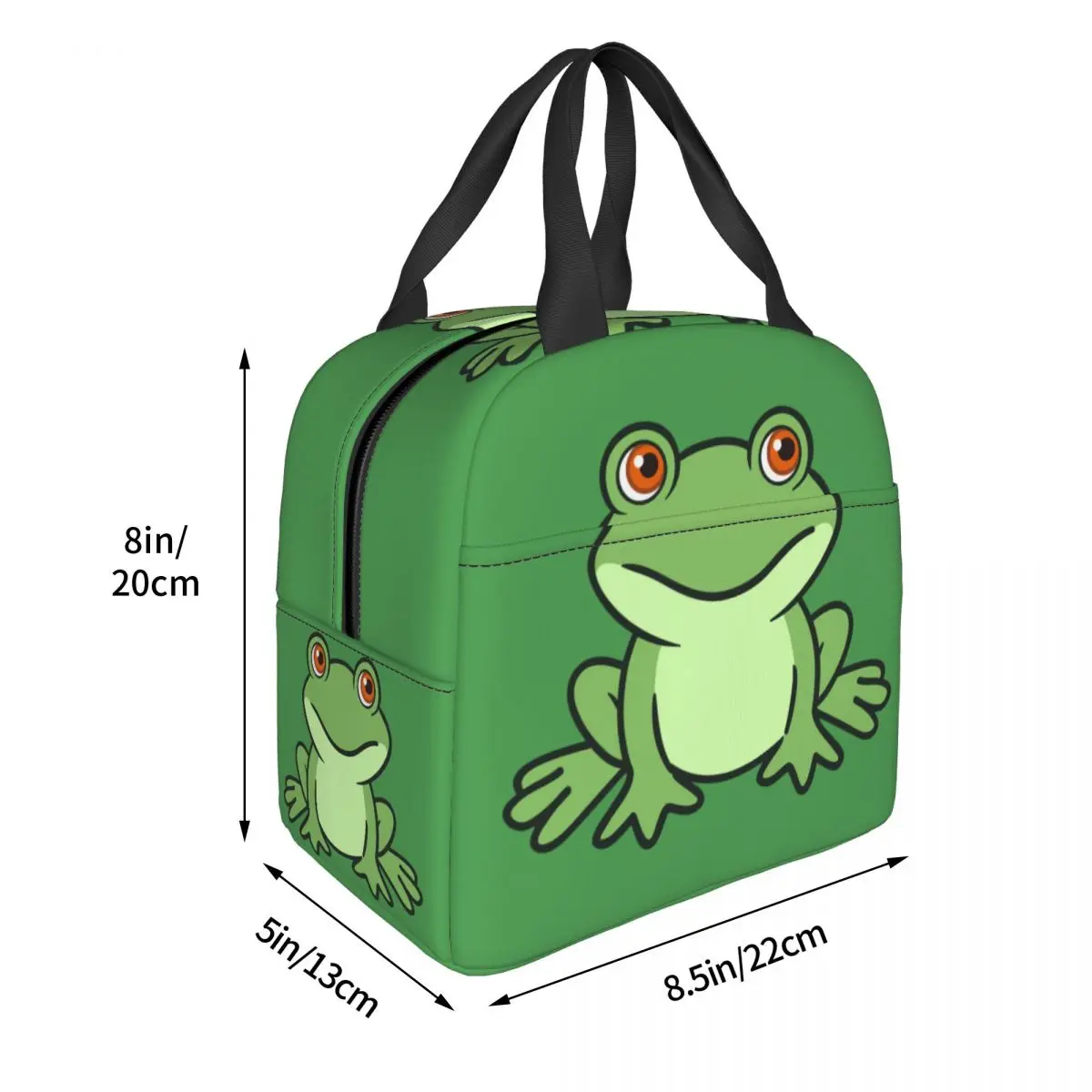 Изготовленная на заказ Милая Зеленая лягушка, сумка для ланча, Кулер, Термоизолированные Ланч-боксы для женщин, детей, школы, работы, пикника, Контейнер для еды 3
