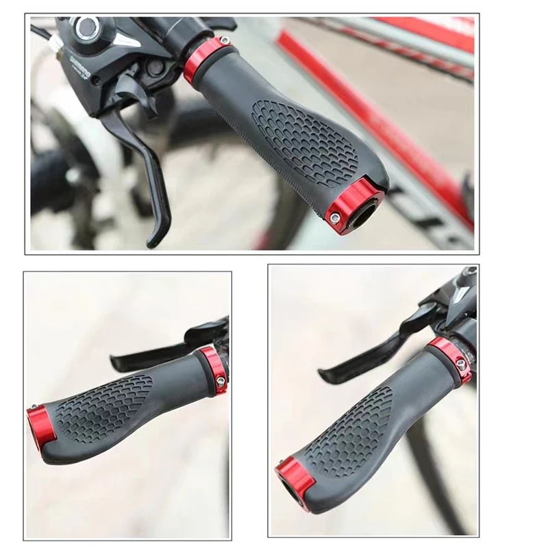 Полиэтиленовые резиновые ручки для MTB велосипеда, крышка руля, Резиновая мягкая противоскользящая ручка для велосипеда, фиксатор из сплава, манжеты для ручек BMX, Аксессуары для велоспорта 2