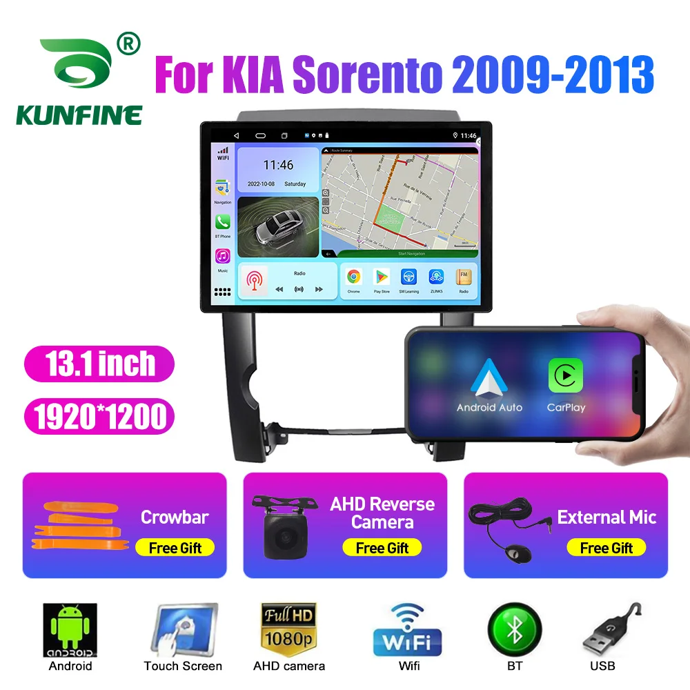 13,1-дюймовое автомобильное радио для KIA Sorento 2009-2013 Автомобильный DVD GPS Навигация Стерео Carplay 2 Din Центральный мультимедийный Android Auto 0
