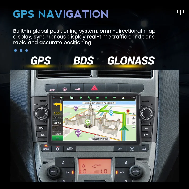 Автомагнитола 2 + 32 ГБ 1 din Android 12 Автомобильный стерео мультимедийный плеер для Fiat Grande Punto Linea 2007-2012 GPS Навигация Радио WiFi 2
