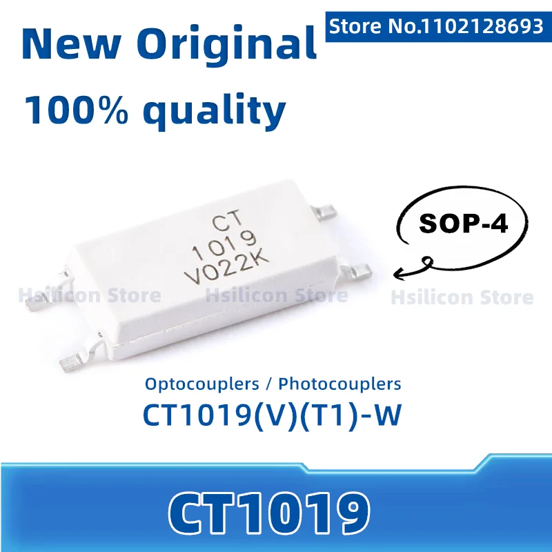 (5ШТ) 100% Новый оригинал: CT1019 、 CT1019 (V) (T1)-W, выход фототранзистора оптрона, SOP-4, SMD-4 0