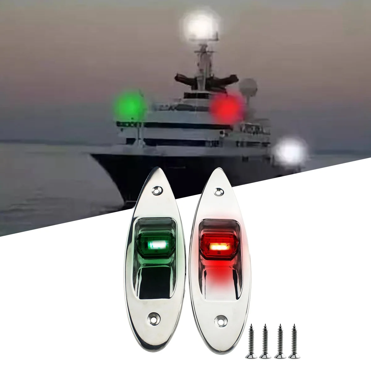 Светодиодные двухцветные сигнальные огни Морские универсальные навигационные огни Принадлежности для лодок 1