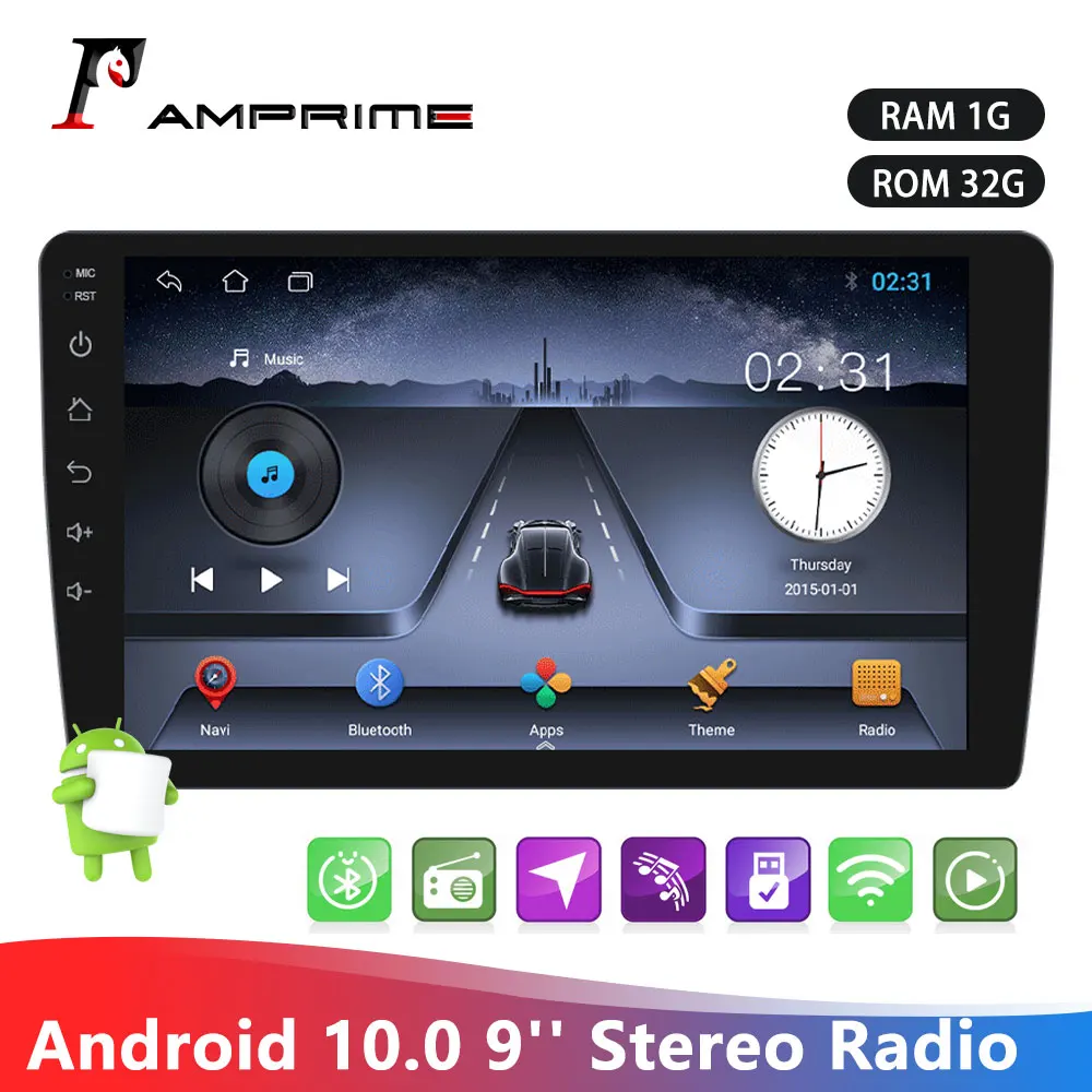 AMPrime Auto Radio 2 Din Android 10 GPS Навигация Автомобильное Радио Стерео Wifi Аудио Универсальный Мультимедийный Автомобильный Плеер Для toyota LADA 0