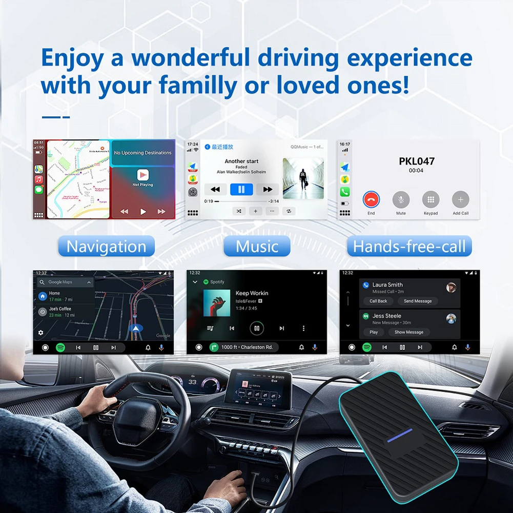 Автомобильный AI Box Bluetooth WiFi Carplay Беспроводной Ключ ABS Пластик Carplay Активатор Ключа Четырехъядерный Процессор для Обновления Автомобиля Автозапчасти 4